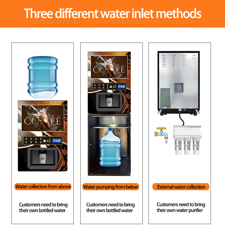 Instant coffee juice self service vending machine 7