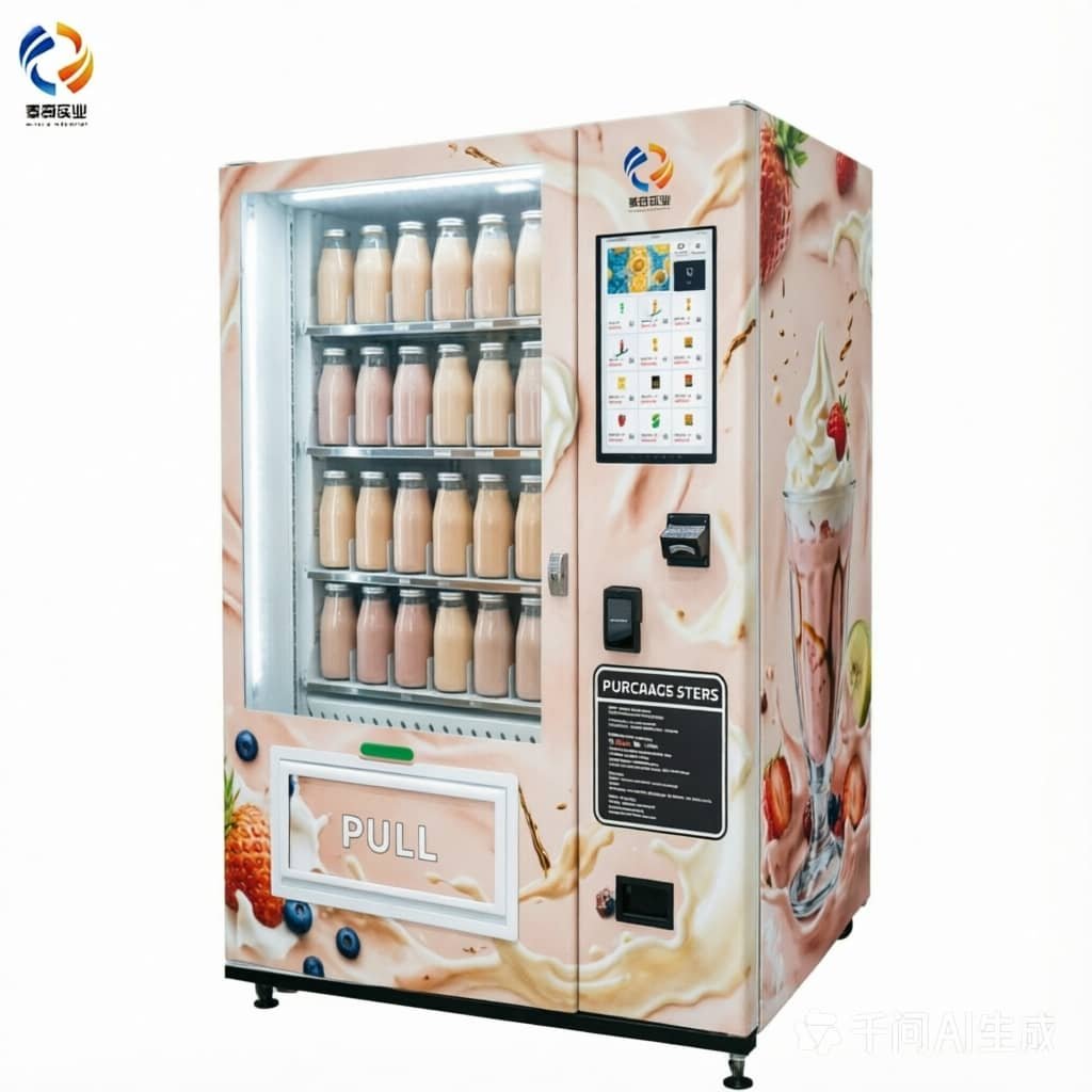 milkshake can glass bottle vending machine elevator zero drop delivery