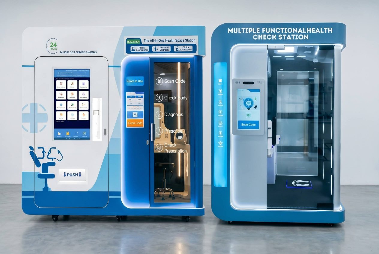 AZ-H01 vs AZ-H02 health check kiosk comparison pure screening vs screening plus pharmacy vending