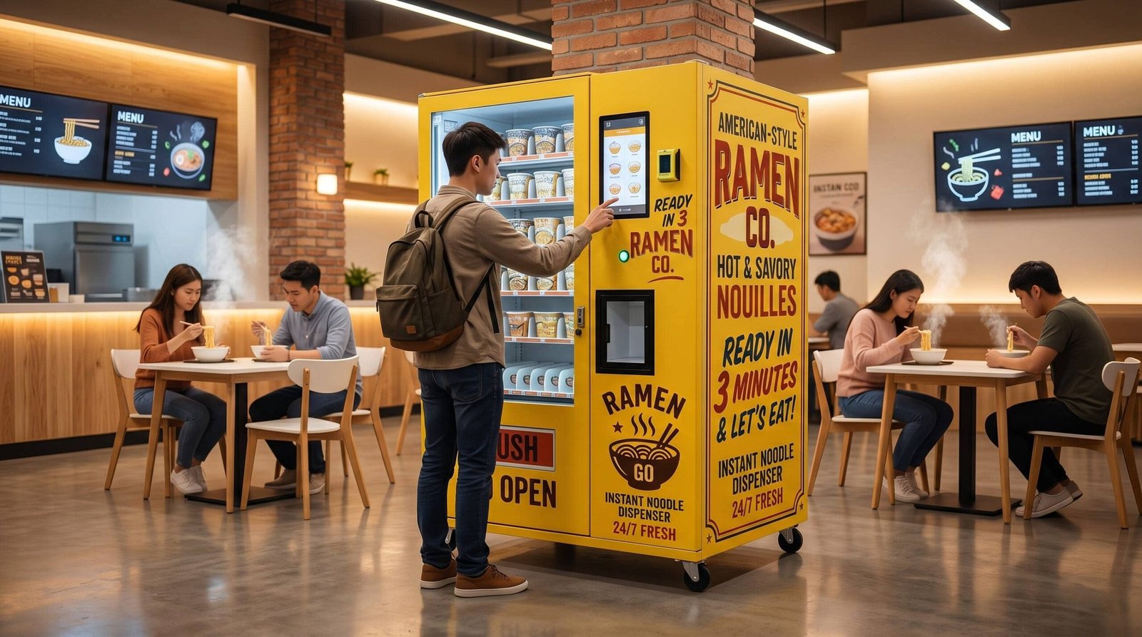 SHMIRACLE AZ-N1 Commercial Hot Noodle and Ramen Vending Machine