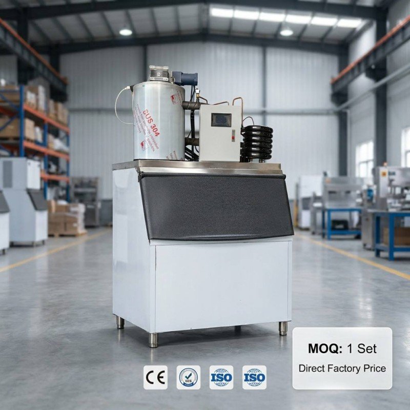 Flake Ice Machine — Water-Cooled Heavy Series (800-1000 kg/day)