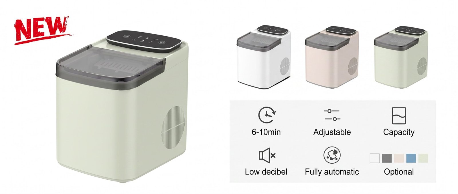 AZ-ICM13 touch panel bullet ice maker — countertop portable