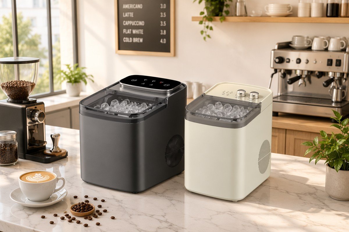 AZ-ICM13 countertop bullet ice maker — touch panel gun grey portable ice maker